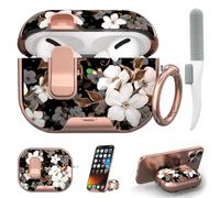 Custodia per AirPods Pro 2/1 con blocco di sicurezza e supporto per | Protezione contro le cadute, design in due pezzi con portachiavi e kit di pulizia, TPU trasparente per custodia Apple AirPods