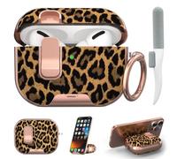 Custodia per AirPods Pro 2/1 con blocco di sicurezza e supporto per | Protezione contro le cadute, design in due pezzi con portachiavi e kit di pulizia, TPU trasparente per custodia Apple AirPods
