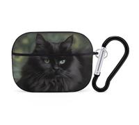 Custodia per AirPods Pro 2 con gatto sdraiato sulla coperta, custodia protettiva rigida antiurto per donne e uomini, compatibile con custodia Airpod Pro di 2a/1a generazione con portachiavi, nero