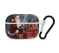 Custodia per AirPods Pro 2 con scritta Merry Christmas, custodia protettiva rigida antiurto per donne e uomini, compatibile con custodia Airpod Pro di 2a/1a generazione con portachiavi, bianco