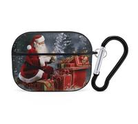 Custodia per AirPods Pro 2 con scritta Merry Christmas, custodia protettiva rigida antiurto per donne e uomini, compatibile con custodia Airpod Pro di 2a/1a generazione con portachiavi, nero