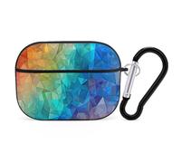 Custodia per AirPods Pro 2 con triangolo arcobaleno, custodia protettiva rigida antiurto, per donne e uomini, compatibile con custodia Airpod Pro di 2a/1a generazione, con portachiavi, nero
