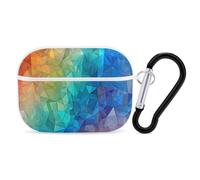 Custodia per AirPods Pro 2 con triangolo arcobaleno, custodia protettiva rigida antiurto, per donne e uomini, compatibile con custodia Airpod Pro di 2a/1a generazione, con portachiavi, bianco