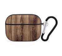 Custodia per AirPods Pro 2 con venature del legno antiurto custodia protettiva rigida per uomo e donna, compatibile con AirPod Pro custodia di 2a/1a generazione con portachiavi - Nero