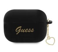 Custodia per AirPods Pro 2 Guess in silicone con ciondolo a cuore, colore nero