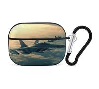 Custodia per AirPods Pro 2a generazione, Aircraft Fighter Jets, custodia protettiva rigida antiurto portatile per iPod Pro, con portachiavi, per ragazze, donne, uomini