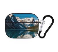 Custodia per AirPods Pro 2a generazione, panorama delle montagne di Lake Louise, custodia protettiva rigida antiurto portatile per iPod Pro, con portachiavi, per ragazze, donne e uomini