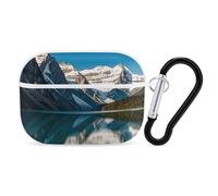 Custodia per AirPods Pro 2a generazione, panorama delle montagne di Lake Louise, custodia protettiva rigida antiurto portatile per iPod Pro, con portachiavi, per ragazze, donne e uomini