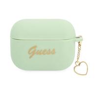 Custodia per AirPods Pro con ciondolo a cuore in silicone verde Guess