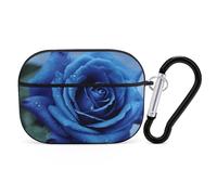 Custodia per AirPods Pro di seconda generazione, custodia protettiva rigida per AirPods Pro 2, motivo romantico rosa blu, custodia protettiva rigida, antiurto, portatile, con portachiavi, per ragazze