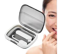 Custodia per allineatore ortodontico, inodore, sottile, con cerniera a coperchio, custodia portatile per protesi dentarie, con strumento di rimozione delle parentesi graffe, custodia per paradenti per