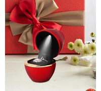 Custodia per anelli di gioielli a forma di rosa a LED per la cerimonia della