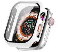 Custodia per Apple Watch 11, 42 mm, 46 mm, in vetro temperato, rigido, ultra sottile, per Apple Watch 11 (bianco, 46 mm)
