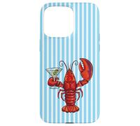 Custodia per aragosta a strisce costiere per Beach Custodia per iPhone 15 Pro Max