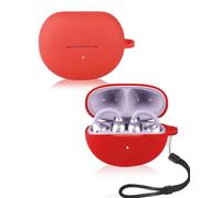 Custodia per auricolari 1MORE AI Earbuds Clip S21, yystao custodia morbida in silicone compatibile con 1MORE AI Earbuds Clip S21, con cordino, antipolvere, antiurto e durevole, rosso