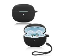 Custodia per auricolari 1MORE Ear Clip S20, yystao custodia in silicone morbido compatibile con 1MORE Ear Clip S20, con cordino, antipolvere, antiurto e durevole, nero