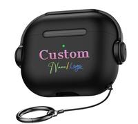 Custodia per auricolari Apple personalizzata per AirPods Pro 3 2025 Gen con blocco di sicurezza e portachiavi, custodia protettiva per cuffie musicali personalizzate per serie AirPods (cavo USB-C