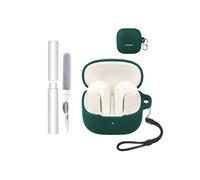 Custodia per auricolari Baseus Bass BS1 NC, resistente agli urti, impermeabile, morbida e sottile copertura in silicone con cordino, portachiavi e kit di pulizia, verde