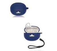 Custodia per auricolari Baseus Bowie MC1 Pro, yystao, in morbido silicone testurizzato, con cordino, antipolvere, antiurto e durevole, blu