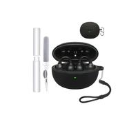 Custodia per auricolari Baseus Inspire XC1, resistente agli urti, impermeabile, morbida e sottile copertura in silicone con cordino, portachiavi e kit di pulizia, colore nero