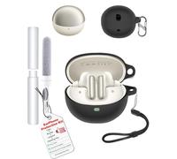 Custodia per auricolari Baseus Inspire XC1, toergy antiurto, impermeabile, morbida e sottile, in silicone, con cordino, portachiavi e kit di pulizia, colore nero
