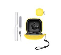 Custodia per auricolari Beats Fit Pro, resistente agli urti, impermeabile, morbida e sottile, in silicone, con cordino, portachiavi e kit di pulizia, colore giallo