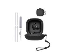 Custodia per auricolari Beats Fit Pro, resistente agli urti, impermeabile, morbida e sottile, in silicone, con cordino, portachiavi e kit di pulizia, colore nero