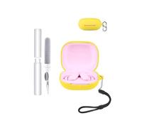 Custodia per auricolari Beats Powerbeats Fit, resistente agli urti, impermeabile, morbida e sottile copertura in silicone con cordino, portachiavi e kit di pulizia, colore giallo