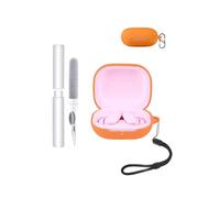 Custodia per auricolari Beats Powerbeats Fit, resistente agli urti, impermeabile, morbida e sottile copertura in silicone con cordino, portachiavi e kit di pulizia, colore arancione