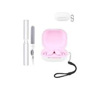 Custodia per auricolari Beats Powerbeats Fit, resistente agli urti, impermeabile, morbida e sottile copertura in silicone con cordino, portachiavi e kit di pulizia, colore bianco