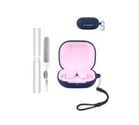 Custodia per auricolari Beats Powerbeats Fit, resistente agli urti, impermeabile, morbida e sottile, in silicone, con cordino, portachiavi e kit di pulizia, colore: blu