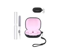 Custodia per auricolari Beats Powerbeats Fit, resistente agli urti, impermeabile, morbida e sottile, in silicone, con cordino, portachiavi e kit di pulizia, colore nero