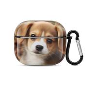 Custodia per auricolari Bluetooth a forma di cane carino, custodia rigida protettiva antiurto con supporto per ricarica wireless con portachiavi, regalo personalizzato per AirPods 3
