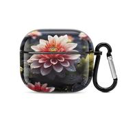 Custodia per auricolari Bluetooth a forma di fiore, protezione integrale antiurto, custodia rigida con supporto per ricarica wireless con portachiavi, regalo personalizzato per AirPods 3