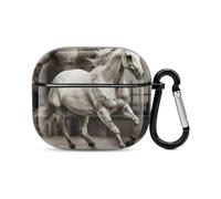 Custodia per auricolari Bluetooth Horse in The Street, protezione integrale antiurto, custodia rigida di supporto per ricarica wireless con portachiavi, regalo personalizzato per AirPods 3