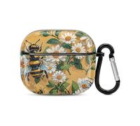 Custodia per auricolari Bluetooth Spring Summer Bee Custodia protettiva antiurto completa custodia rigida supporto ricarica wireless con portachiavi regalo personalizzato per AirPods 3