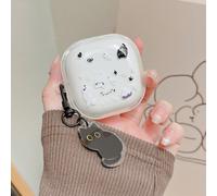 Custodia per auricolari con gatto carino in bianco e nero, adatta per Samsung Galaxy Buds FE/Buds3/3Pro/3FE/Core/4Pro, Buds Pro nuovi, Galaxy Buds 4/Live/Buds2, Buds 2 Pro, custodia protettiva traspar