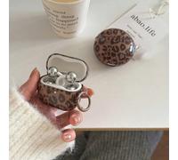 Custodia per auricolari con stampa leopardata minimalista e vintage, trasparente, con anello per appendere, compatibile con Huawei Freebuds 7i, Freebuds 2, Freebuds SE3, Freebuds 5i, Pro 3, stile core