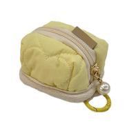 Custodia per auricolari e portamonete in morbido cotone con pratica cerniera per gli appassionati di moda e gli studenti, Giallo, Organizer per borse