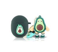 Custodia per Auricolari Google Pixel Buds Pro, XMBYGY Silicone Pixel Buds Pro Custodia di Ricarica Cover Protettiva con Bambola e Portachiavi - Cute Skin Designed (Avocado)