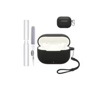 Custodia per auricolari Huawei FreeBuds SE 4 ANC, resistente agli urti, impermeabile, morbida e sottile copertura in silicone con cordino, portachiavi e kit di pulizia, colore nero