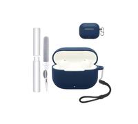 Custodia per auricolari Huawei FreeBuds SE 4 ANC, resistente agli urti, impermeabile, morbida e sottile cover in silicone con cordino, portachiavi e kit di pulizia, blu