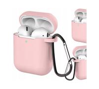 CUSTODIA PER AURICOLARI HURTEL Custodia in silicone con portachiavi per AirPods 1 e 2, Rosa