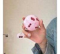 Custodia per auricolari in stile coreano minimalista con fiocco rosa e ciondolo a forma di ciliegia, compatibile con Huawei Freebuds 7i, Freebuds 2, Freebuds SE3, Freebuds 5i, Galaxy Buds Pro 3, custo