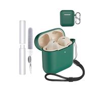 Custodia per auricolari Marshall Minor IV, resistente agli urti, impermeabile, morbida e sottile copertura in silicone con cordino, portachiavi e kit di pulizia, verde