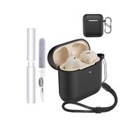Custodia per auricolari Marshall Minor IV, resistente agli urti, impermeabile, morbida e sottile copertura in silicone con cordino, portachiavi e kit di pulizia, colore nero