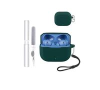 Custodia per auricolari OnePlus Nord Buds 3r/3 V, antiurto, impermeabile, morbida e sottile copertura in silicone con cordino, portachiavi e kit di pulizia, verde