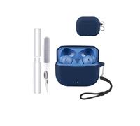 Custodia per auricolari OnePlus Nord Buds 3r/3 V, antiurto, impermeabile, morbida e sottile copertura in silicone con cordino, portachiavi e kit di pulizia, colore blu