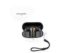 Custodia per auricolari SoundPEATS Air5 Pro Plus, yystao in silicone morbido compatibile con SoundPEATS Air5 Pro+, con cordino, antipolvere, antiurto e durevole, bianco