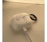 Custodia per auricolari stile Ins carina con figura a linea bianca opaca compatibile con Apple 2nd/3rd/New 4th Generation Noise Cancelling/Pro 3 (Versione 2025) Apple AirPods 1/2,Apple AirPods Pro,App